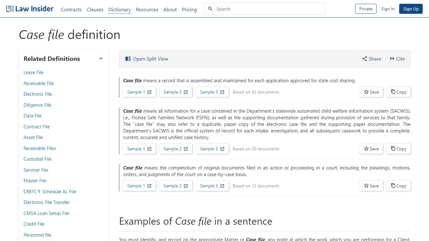 Case file Definition: 154 Samples | Law Insider